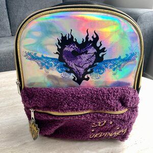 DISNEY DESCENDANTS 3 Faux Fur Purple Mini Backpack BIOWORLD So Not Ordinary- Kid